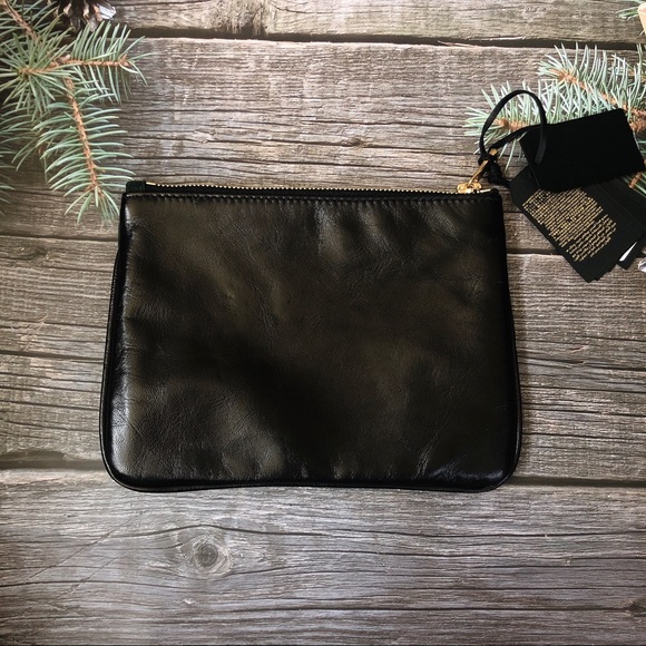 Balmain x H&M Green Red Navy Suede Leather Clutch - Picture 2 of 14